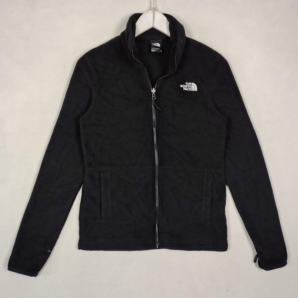 The North Face Womens Black Full Zip Fleece Jacket Mock Neck Small